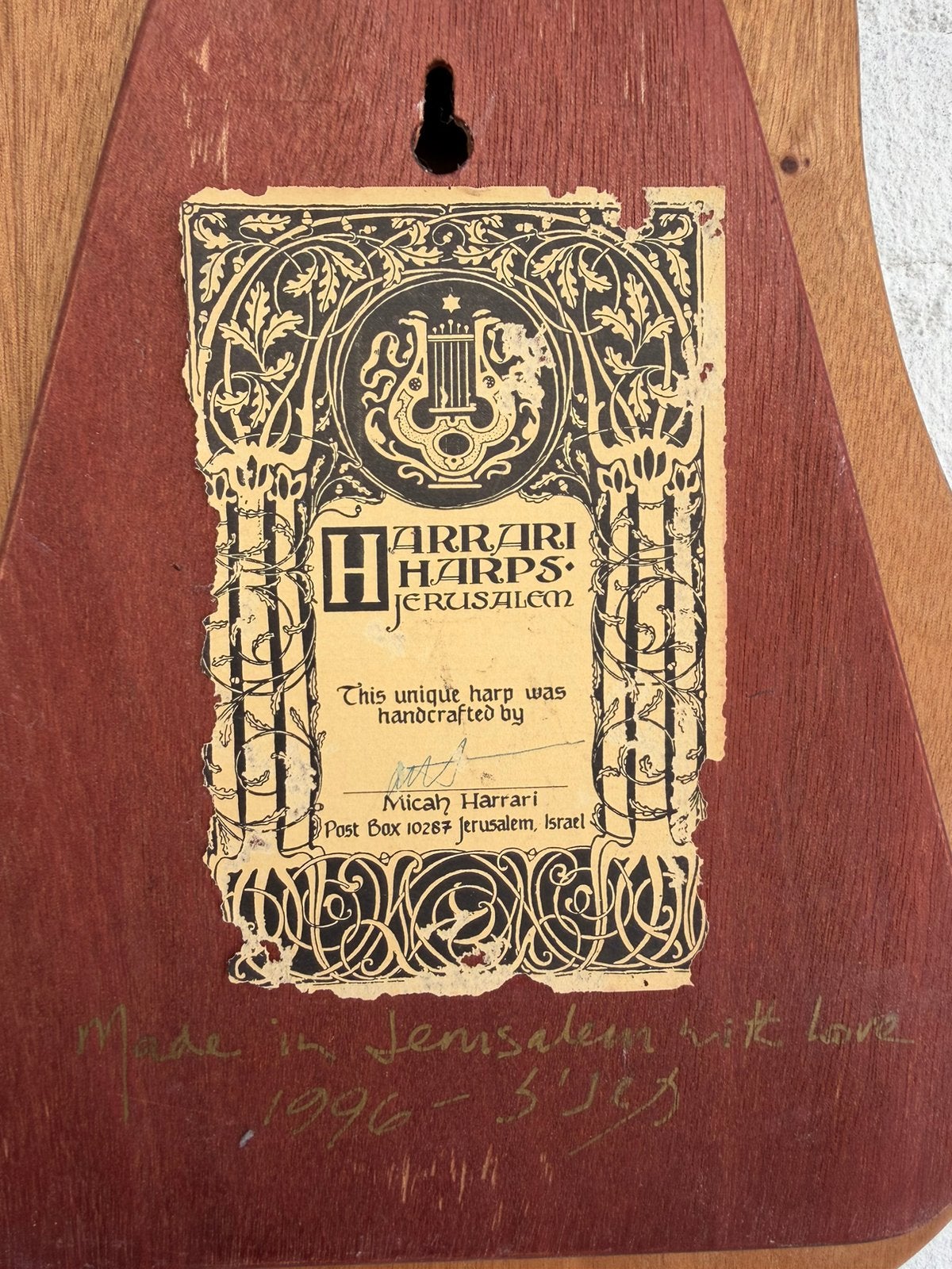 Deur harp, harrari harps jerusalem, Ophalen of Verzenden