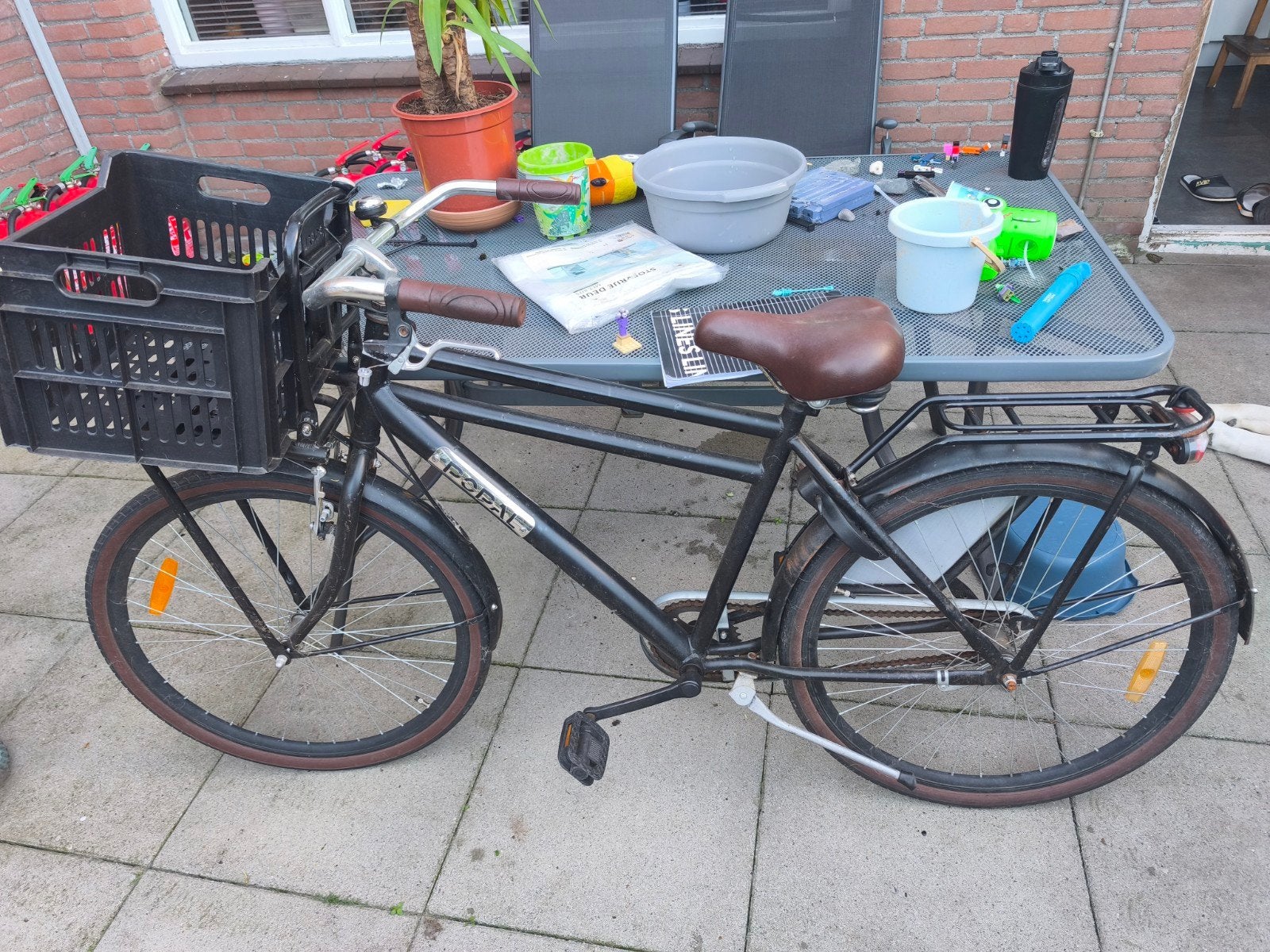 Jongensfiets schoolfiets - 26 inch zwart, Overige merken, Terugtraprem, Gebruikt, Ophalen of Verzenden