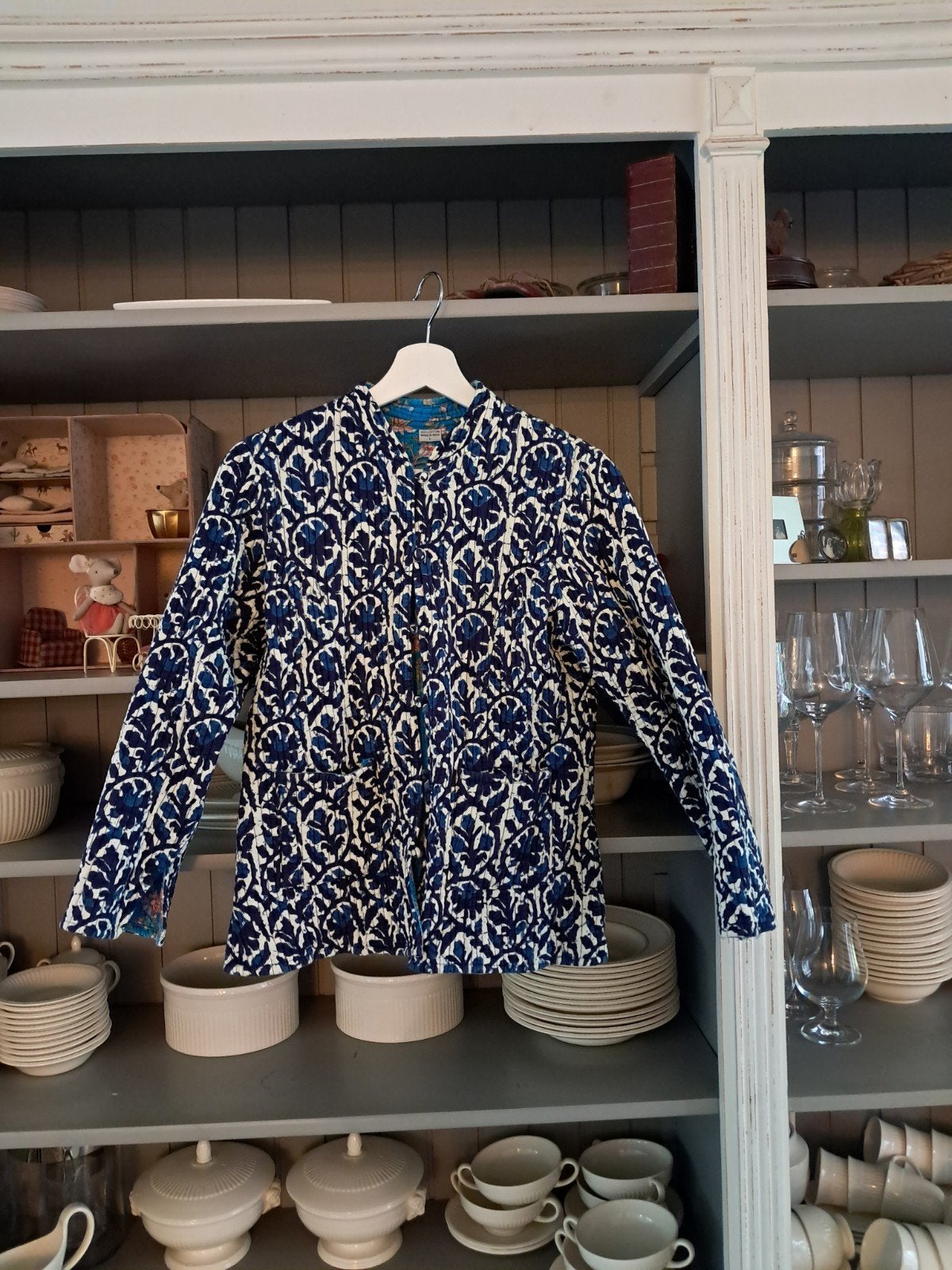 Omkeerbaar gewatteerd jasje, Kleding | Dames, Maat 38/40 (M), Blauw, Ophalen of Verzenden, Onbekend