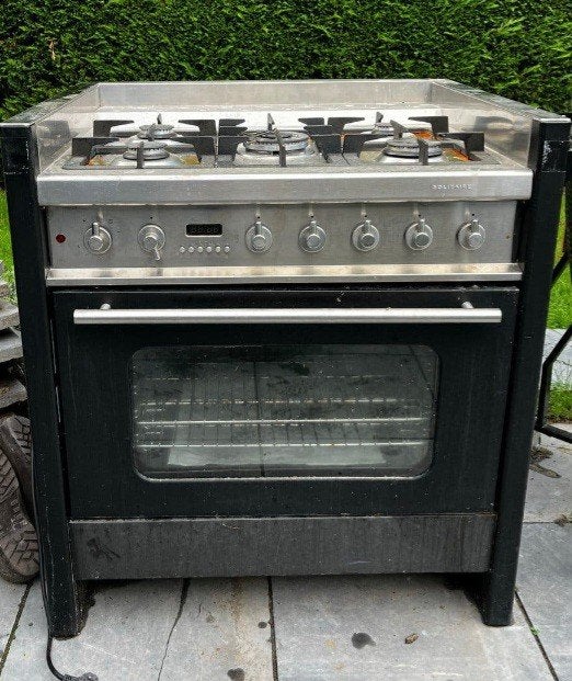 Bosch Solitaire SOH 9752 Gasfornuis met Elektrische Ov, Ophalen, Gebruikt, 60 cm of meer, Gas