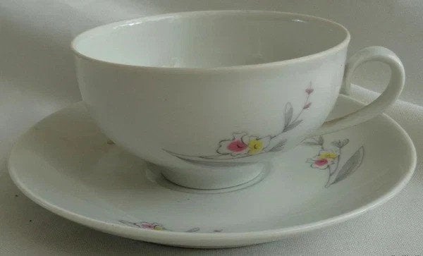 Mosa kop en schotel set 11-delig roze geel bloemen, Verzenden