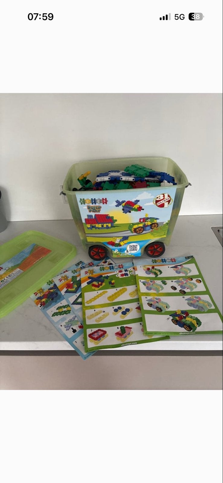 Build & Play clics  in Opbergkar - 31 in 1, Ophalen of Verzenden, Zo goed als nieuw