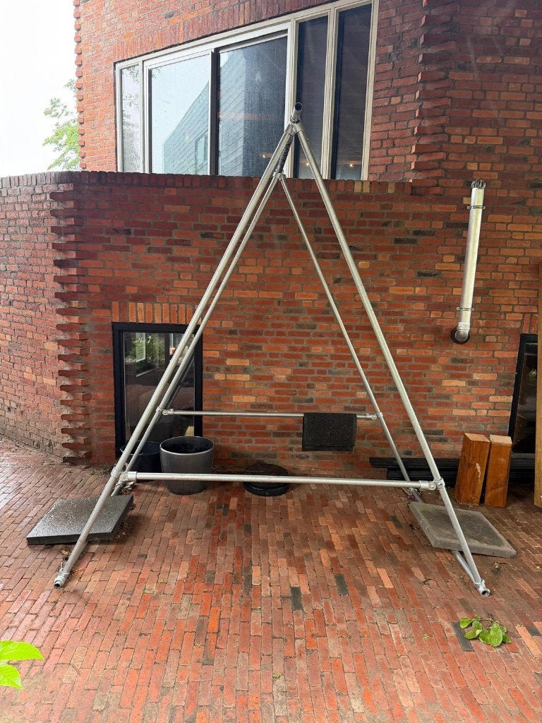 Pull-up bar vrijstaand steigerbuizen, Ophalen, Gebruikt, Oprekstang