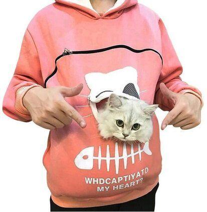 Trui met buideltje voor jouw kat, hoodie kitten sweater, Ophalen of Verzenden, Nieuw, Maat 46/48 (XL) of groter, Roze