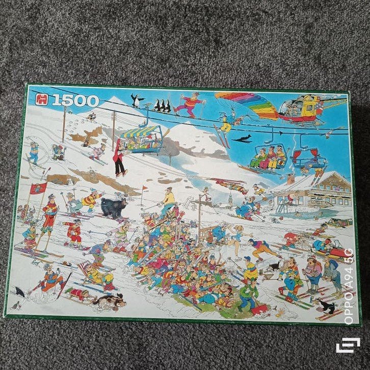 Jan van Haasteren Wintersport legpuzzel 1500 stukjes, Ophalen, 500 t/m 1500 stukjes, Zo goed als nieuw, Legpuzzel