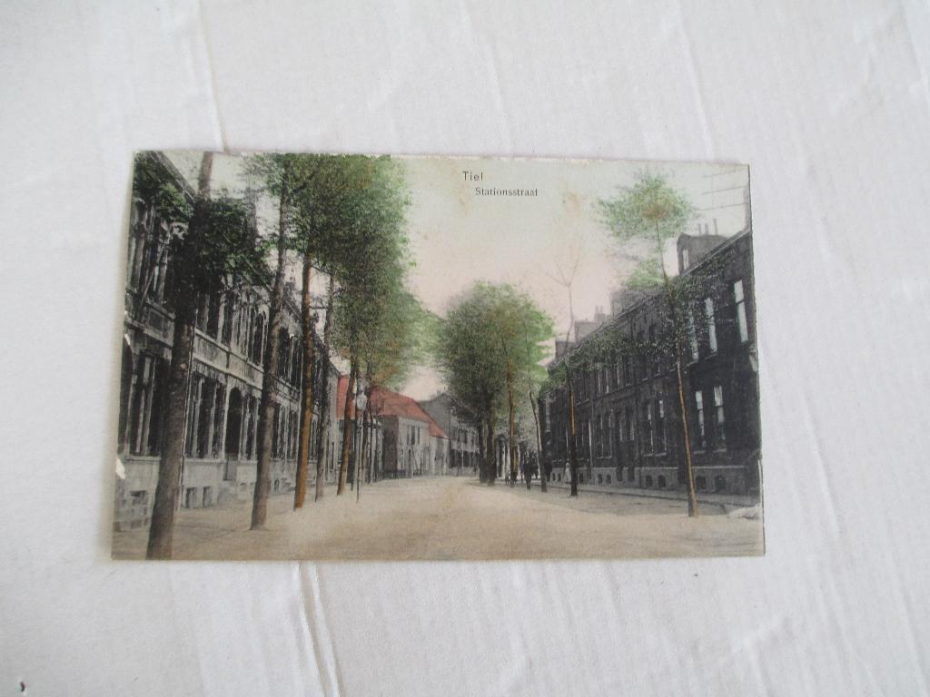 oude ansichtkaart tiel stationsstraat, Ophalen of Verzenden, Voor 1920, Gelopen, Gelderland