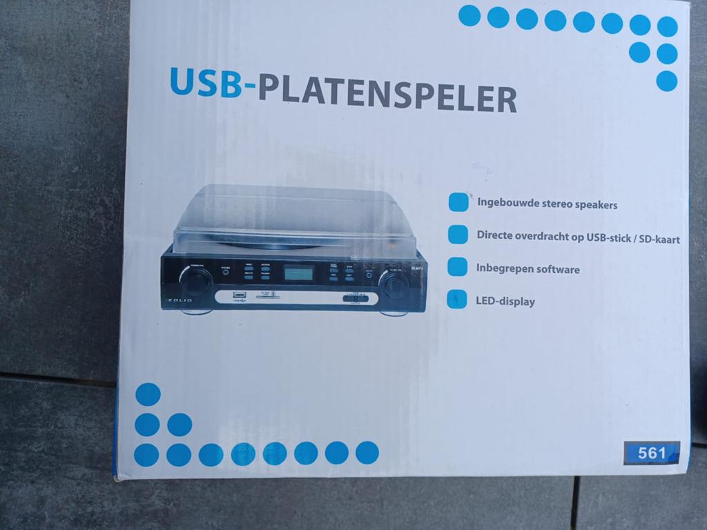 USB Platenspeler met ingebouwde speakers en SD-kaart, Audio, Tv en Foto, Platenspelers, Gebruikt, USB-aansluiting, Platenspeler