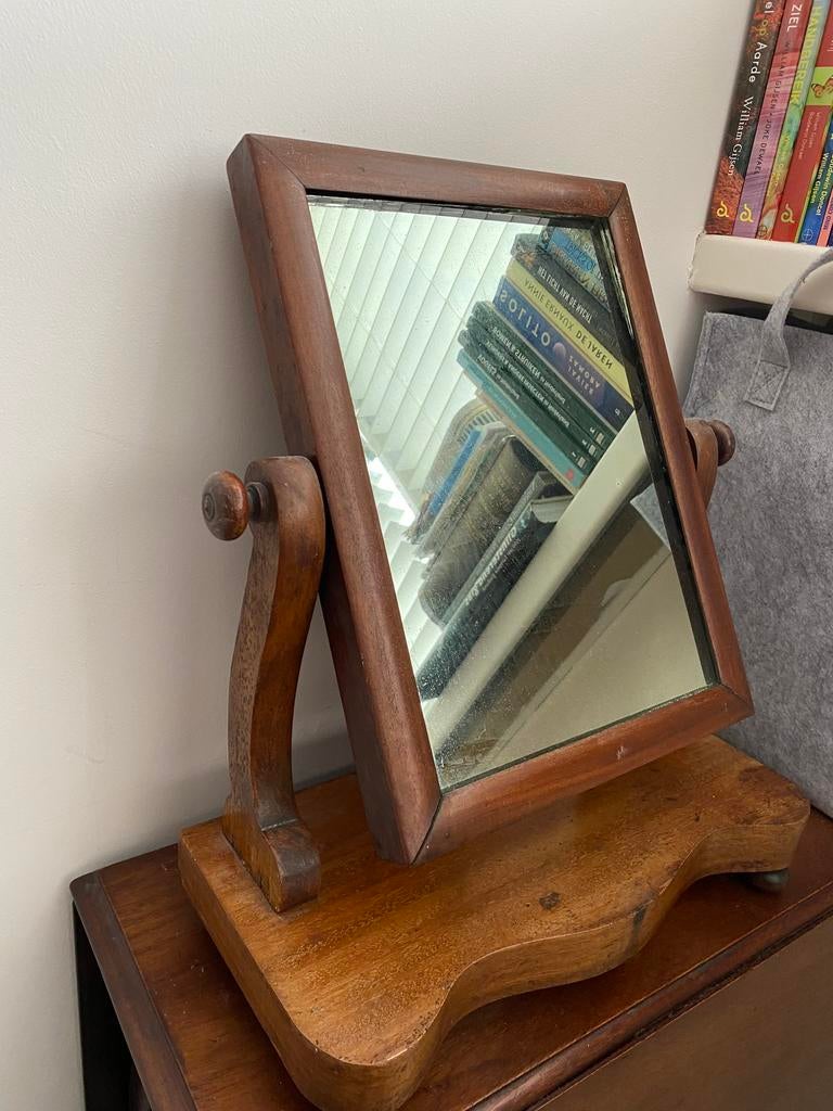 Kaptafel spiegel, Antiek en Kunst, Antiek | Spiegels, Ophalen, Rechthoekig, Minder dan 50 cm, Minder dan 100 cm