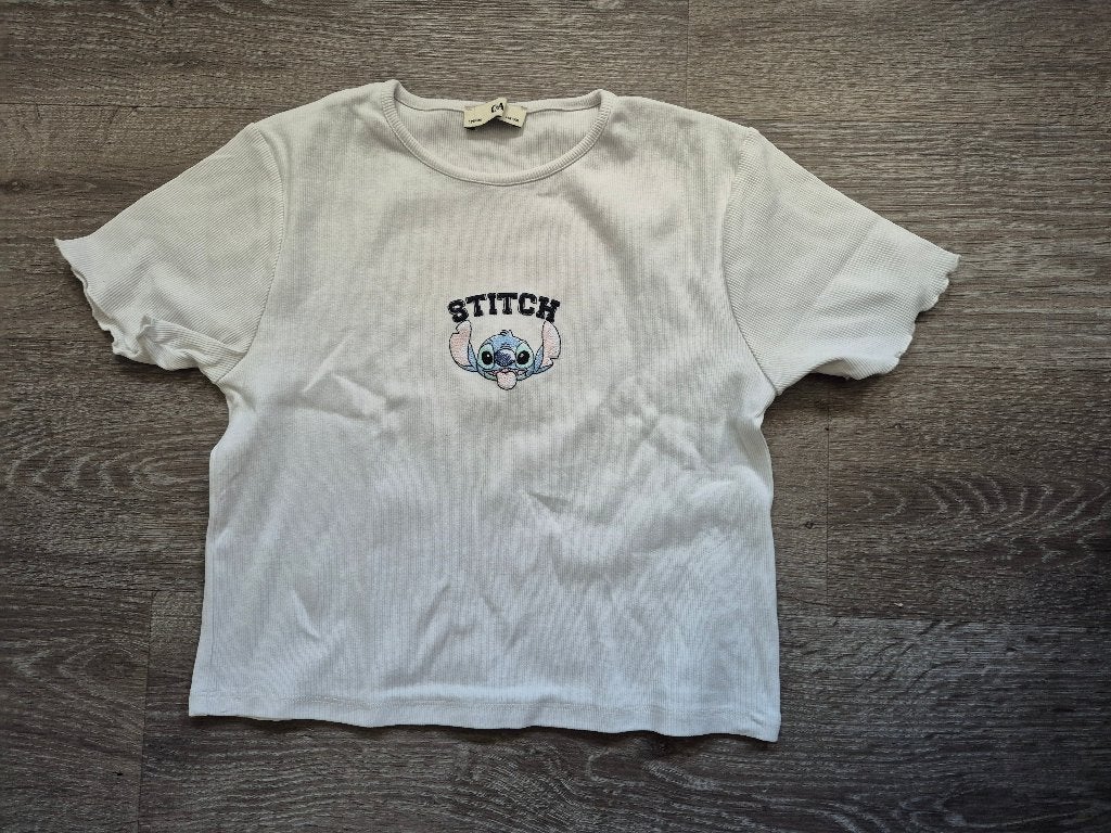 Wit buiktruitje met Stitch erop, C&A, Meisje, Ophalen of Verzenden, Zo goed als nieuw