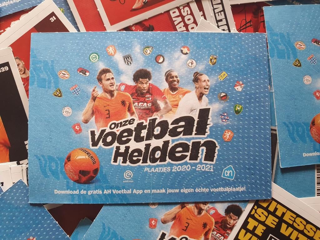 AH voetbalplaatjes, onze voetbal helden plaatjes 2020 - 2021, Albert Heijn, Ophalen of Verzenden