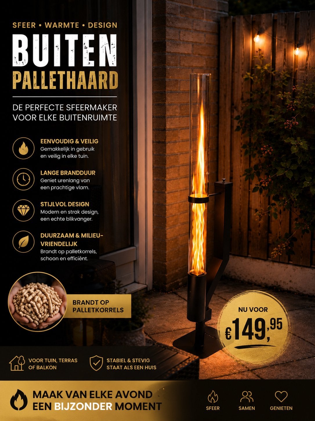 Nieuwe Buitenpalletkachel - Tijdelijke aanbieding!, Ophalen, Nieuw