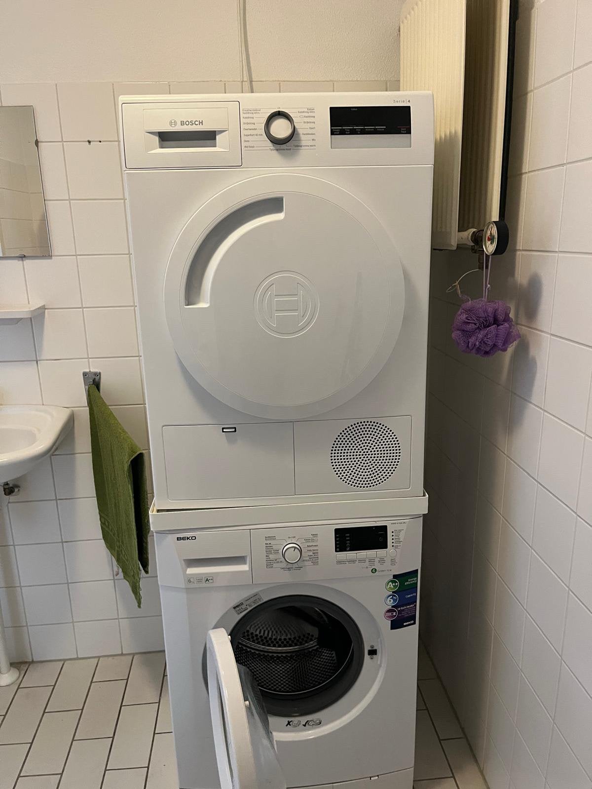 Bosch droger en Beko wasmachine, Witgoed en Apparatuur, Wasdrogers, Ophalen, 6 tot 8 kg, Zo goed als nieuw, 85 tot 90 cm