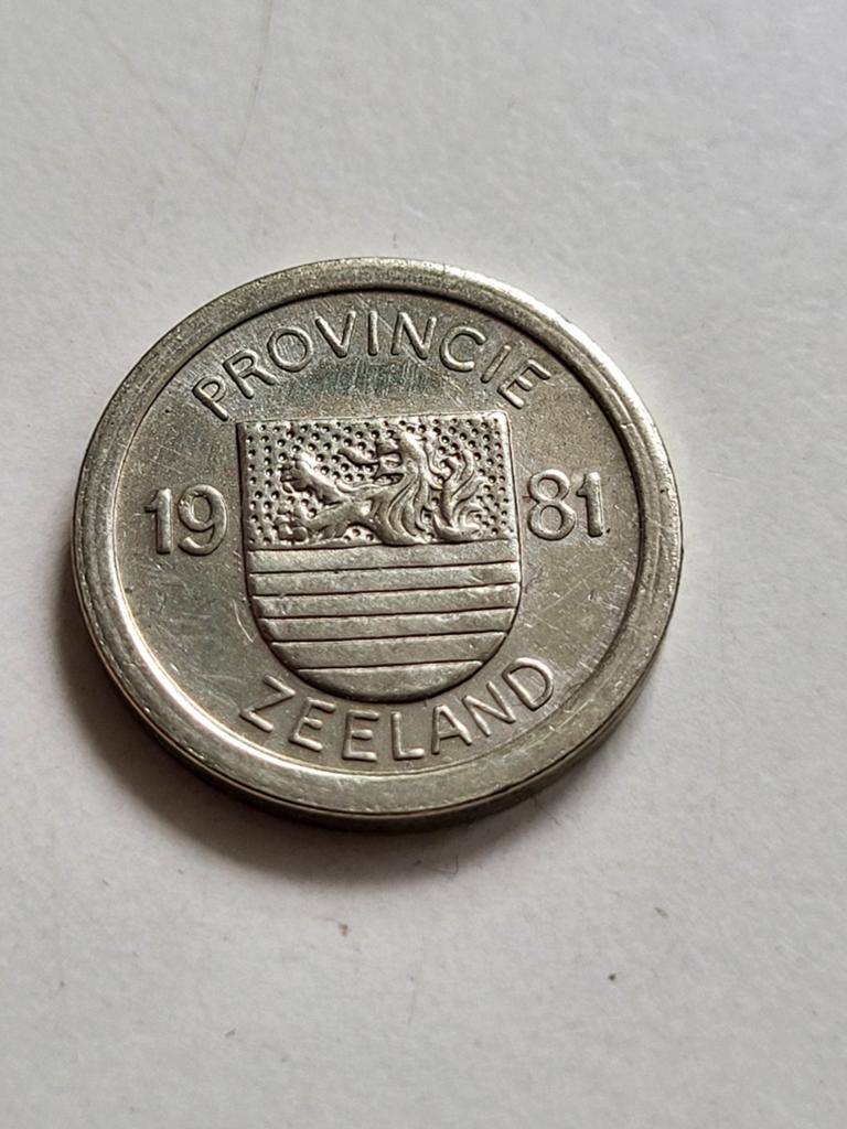 Ronde penning 5 Cents Provincie Zeeland 1981, Ophalen of Verzenden, Koningin Beatrix, Overige waardes, Losse munt