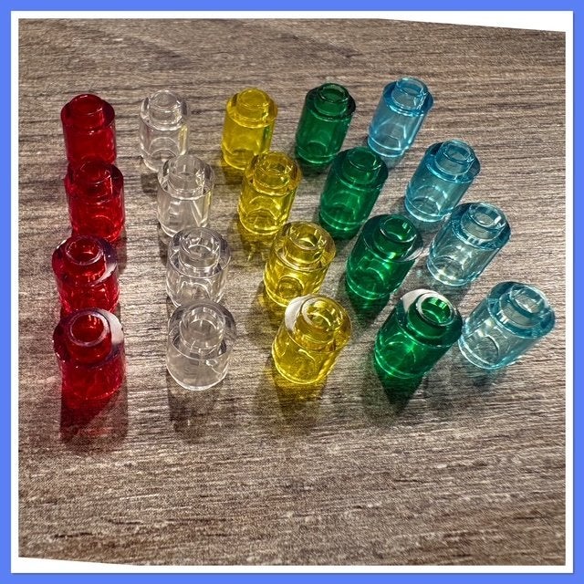 20 lego transparante tonnetjes in div. kleuren, Ophalen of Verzenden, Nieuw, Accessoire, Lego