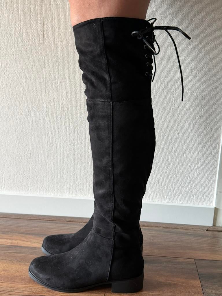 Zwarte Suède Look Overknee Laarzen - Maat 40, Kleding | Dames, Schoenen, Hoge laarzen, Zwart, Nieuw, Ophalen of Verzenden
