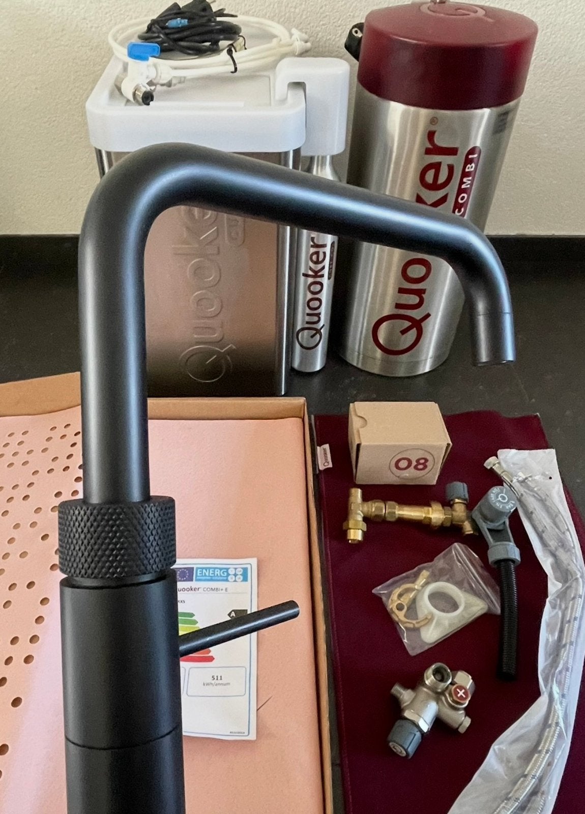 Quooker Fusion Black Square + PRO7 (7L) boiler + Cube compl., Huis en Inrichting, Keuken | Keukenelementen, Ophalen, Minder dan 50 cm