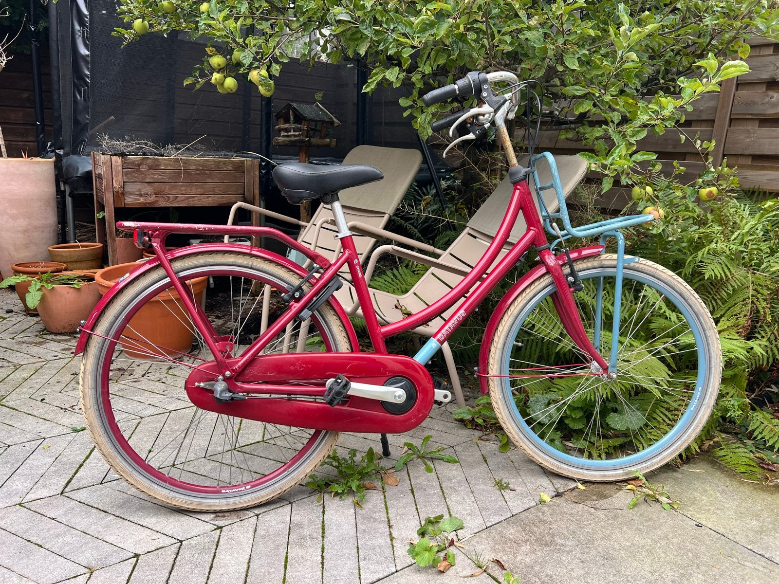 Batavus 26 inch kinderfiets - Rood, Gebruikt, Velgrem, Batavus, Ophalen of Verzenden