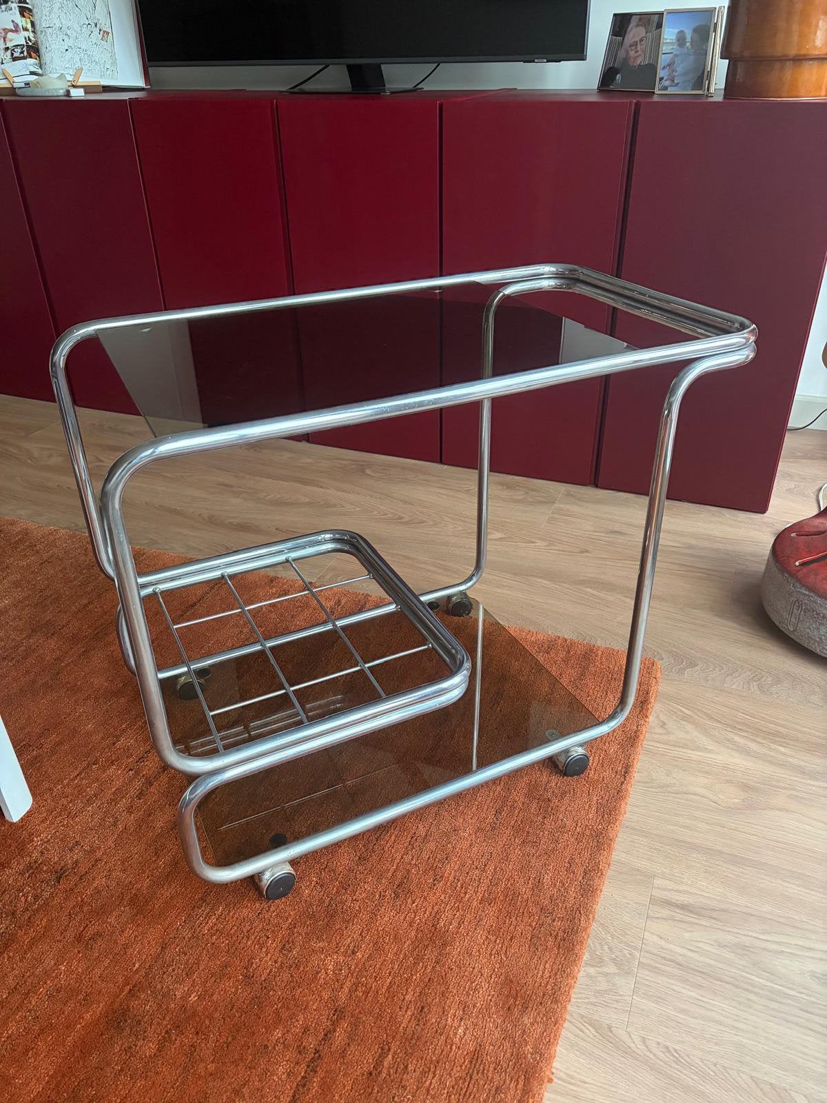 Vintage Bar Cart, Ophalen, Minder dan 55 cm, Gebruikt, Glas