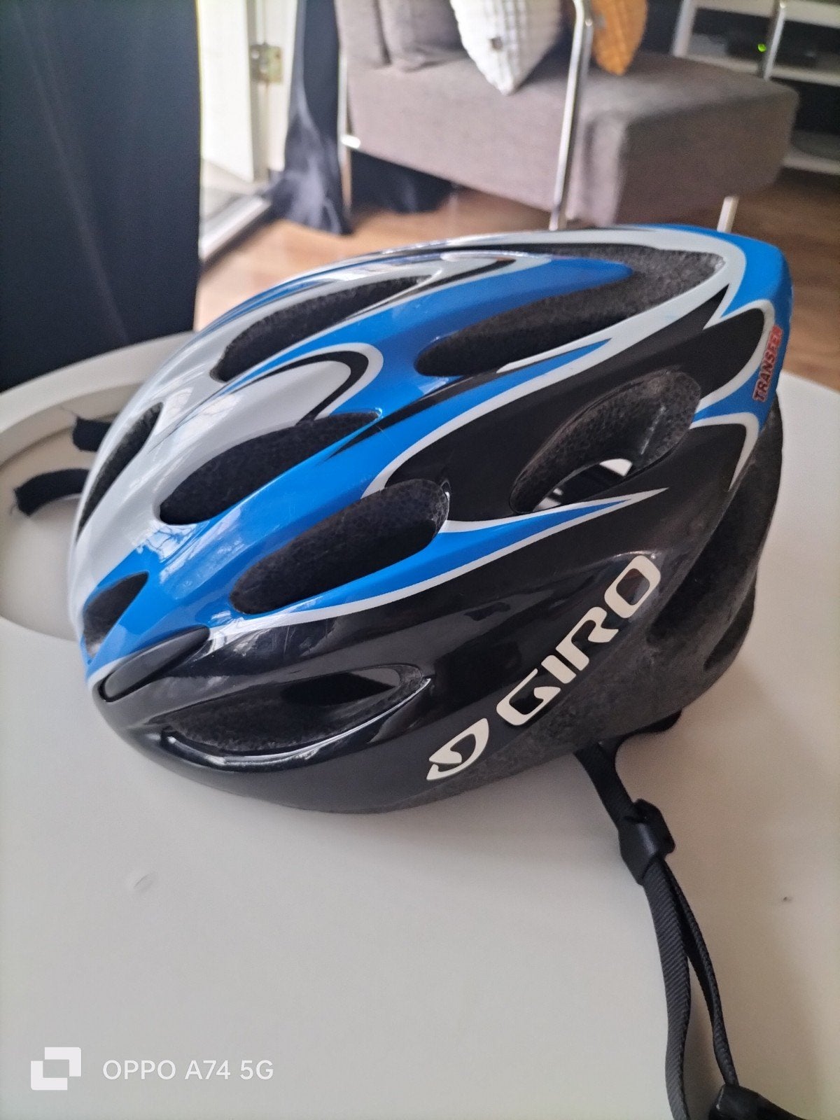 Giro Transfer G151Y fietshelm - Blauw/Zwart/Wit, Gebruikt, Giro, Overige maten, Ophalen of Verzenden