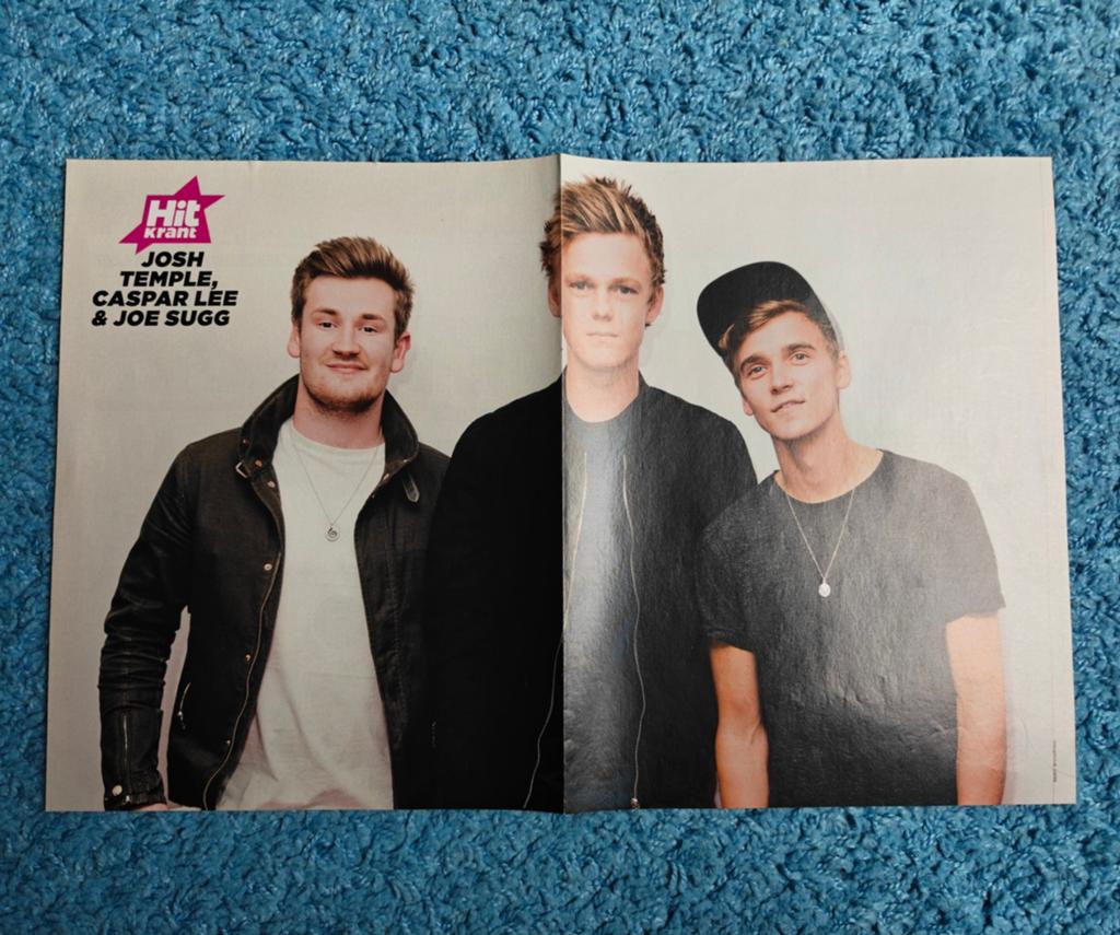 Josh Temple, Caspar Lee & Joe Sugg poster hitkrant, Rechthoekig Liggend, Nieuw, Ophalen of Verzenden, A1 t/m A3