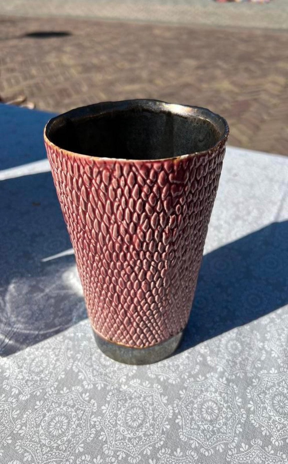 Bloemenvaas (15cm) - kleur: oud roze, Huis en Inrichting, Woonaccessoires | Vazen, Ophalen of Verzenden, Zo goed als nieuw, Roze
