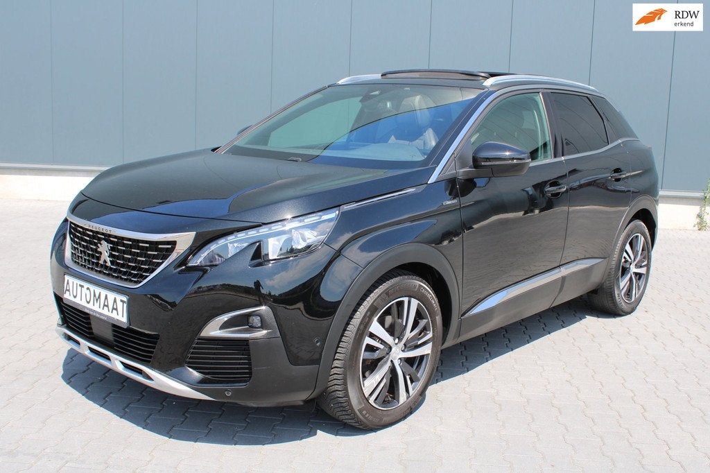 Peugeot 3008 1.6 PureTech GT Line AUTOMAAT SCHUIFDAK CARAVAN, Auto's, Gebruikt, Zwart, 4 cilinders, Leder en Stof