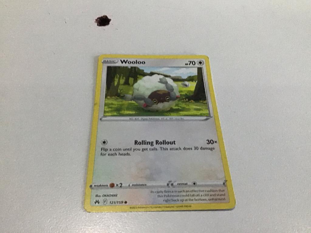 Pokémon Kaart: Wooloo (121/159) - Basic, Ophalen of Verzenden, Gebruikt, Losse kaart