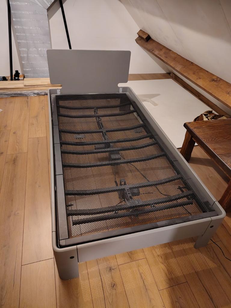 Electrische verstelbare auping bed ombouw, Ophalen, Tweepersoons, Hout