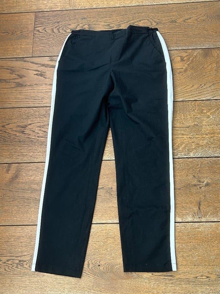 OPUS zwarte broek met witte bies 38, Maat 38/40 (M), Verzenden, Zwart, Lang