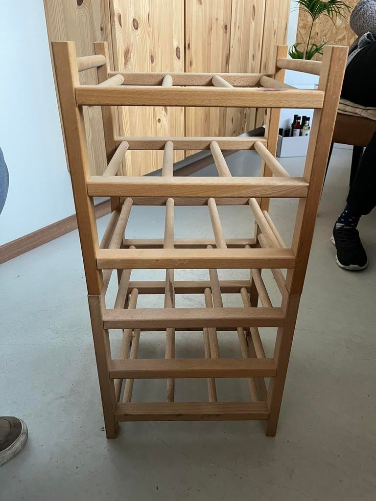 Houten wijnrek ikea, Huis en Inrichting, Woonaccessoires | Wijnrekken, Ophalen, 5 tot 15 flessen, Zo goed als nieuw, Minder dan 50 cm