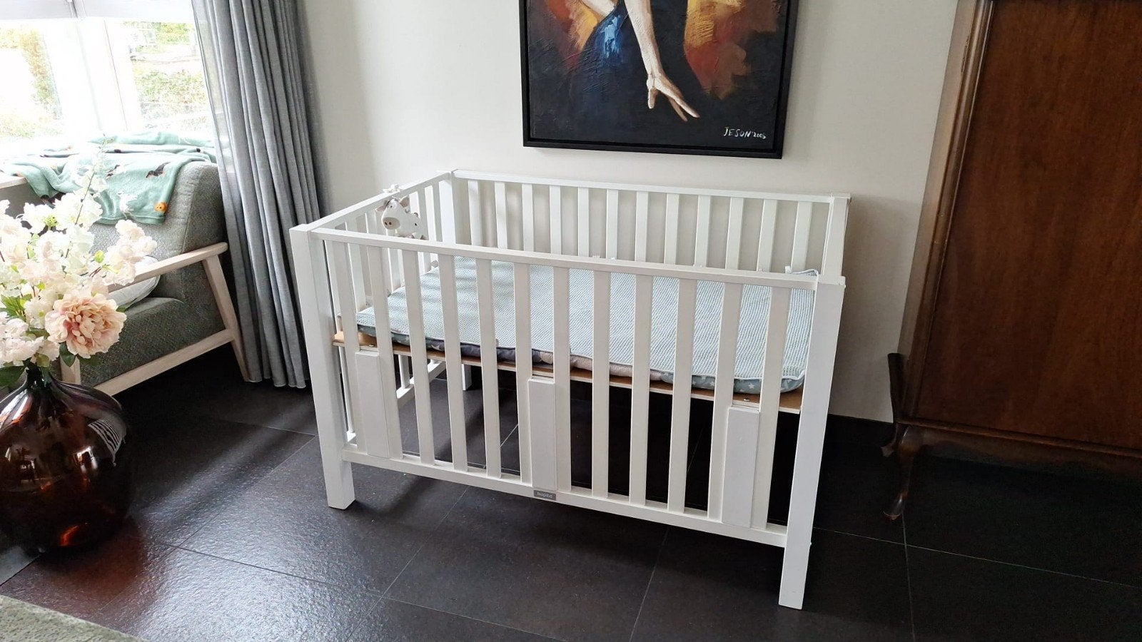 Tweelingbox Bobita met boxkleed - 130x82 cm, Ophalen, Boxkleed