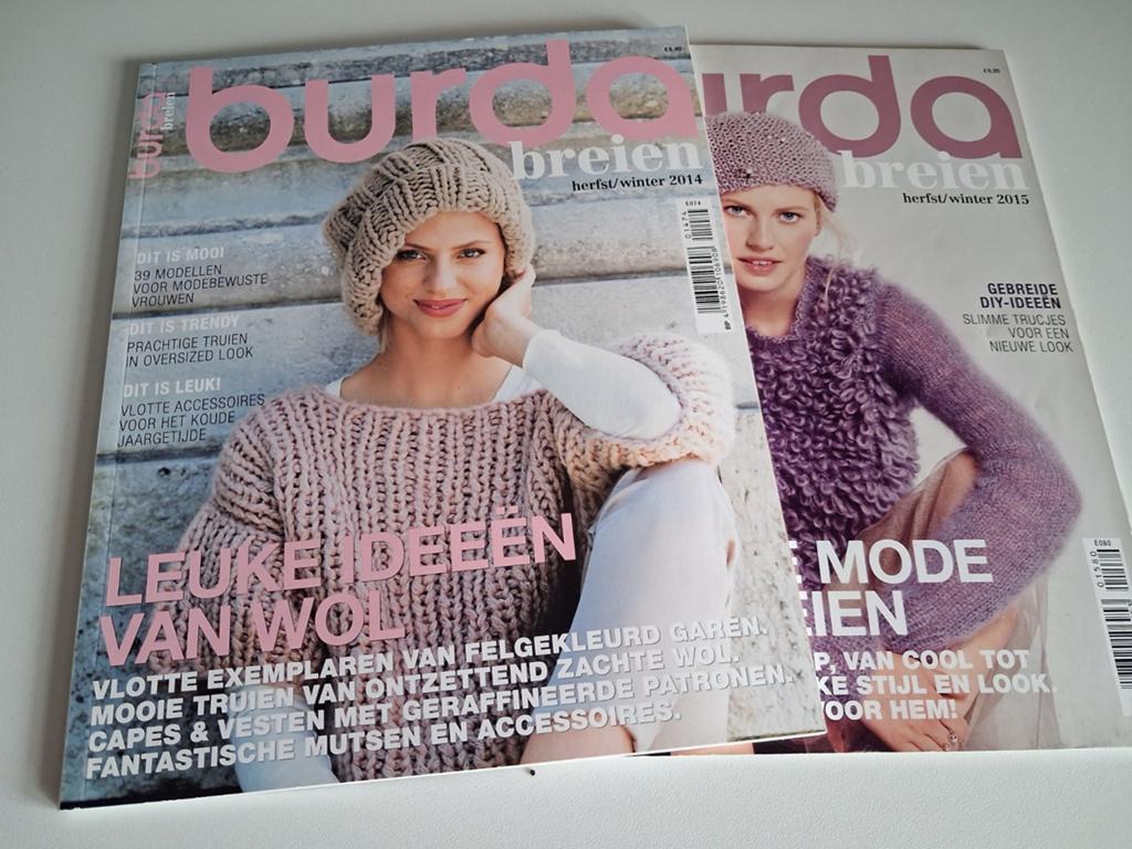2 edities Burda breien herfst/winter 2014 en 2015, Hobby en Vrije tijd, Breien en Haken, Ophalen of Verzenden, Zo goed als nieuw