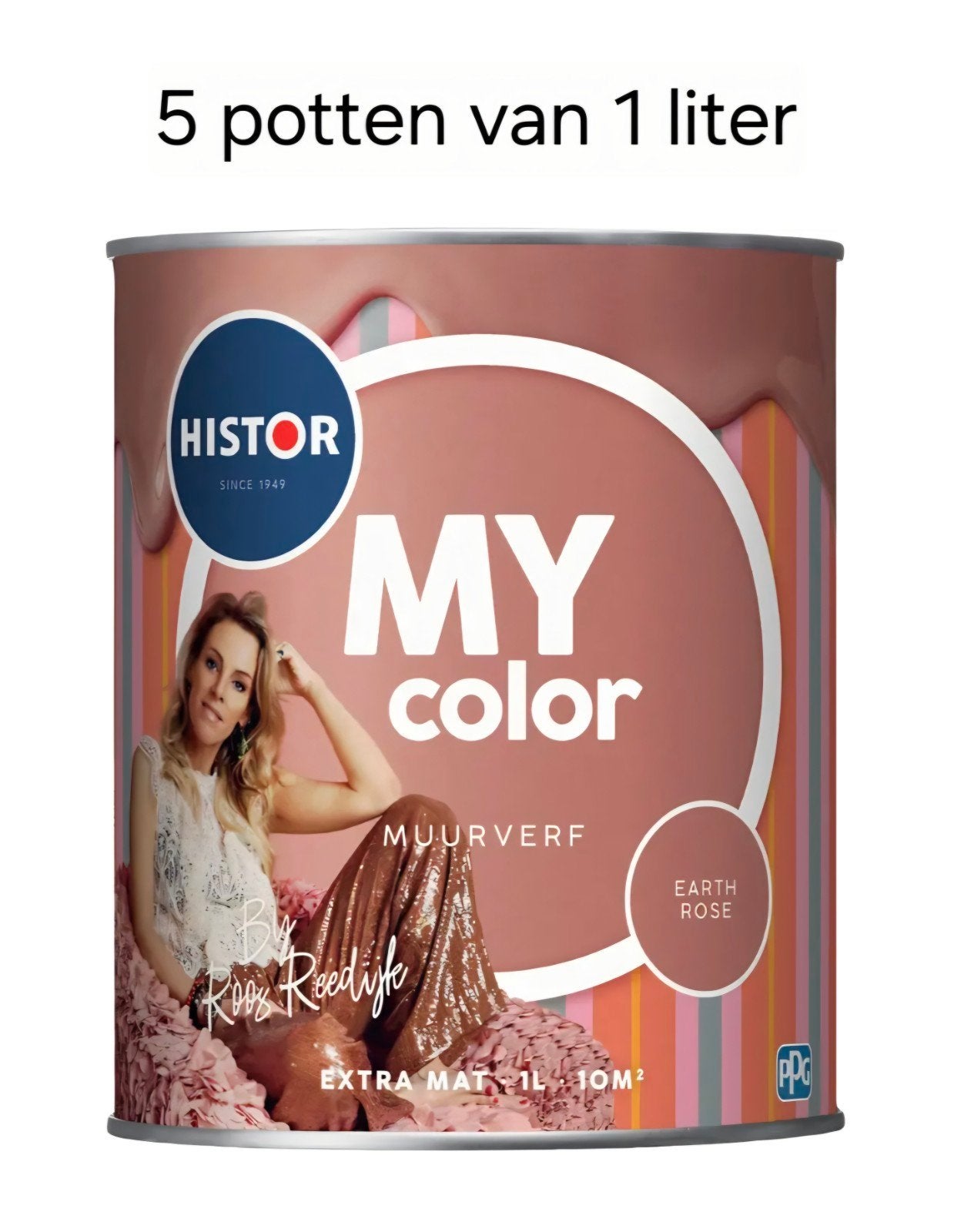 Nog 3 blikken Histor My Color van Roos Reedijk Earth Rose, Ophalen, 5 tot 10 liter, Nieuw, Verf