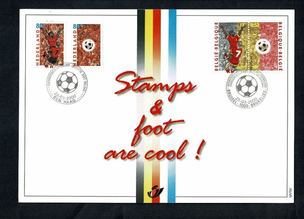Voetbal : EK 2000 DenHaag/Brussel - kaart - afm. 21 x 15 cm, Verzenden, Zo goed als nieuw, Buitenlandse clubs, Overige typen