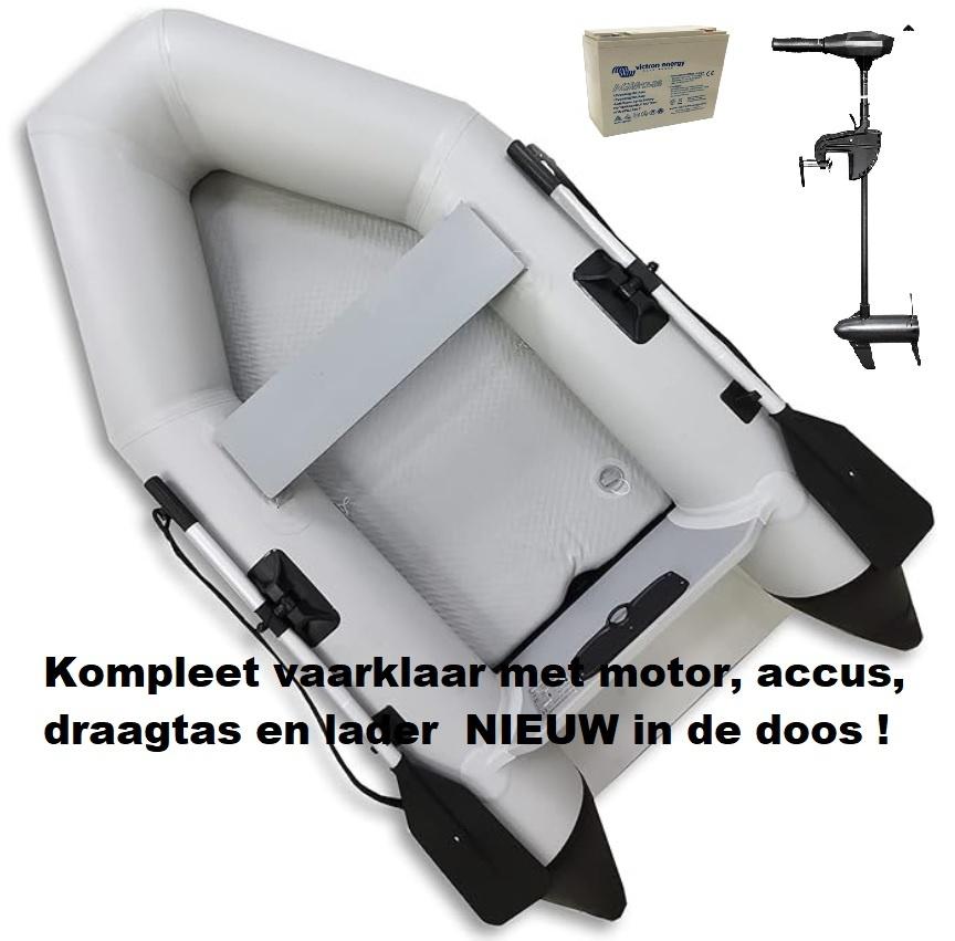 Nieuwe airdeck rubberboot fluistermotor + accu's VAARKLAAR !, Ophalen, Airdeck, Elektrisch, Buitenboordmotor