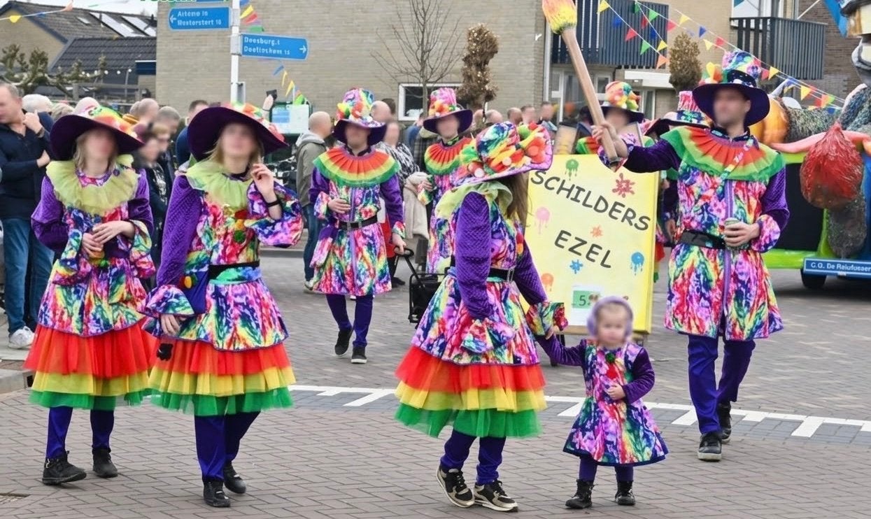 Grote partij kleurrijke carnavalskleding (33+4 stuks), Ophalen, Carnaval, Kleding, Maat 36 (S)
