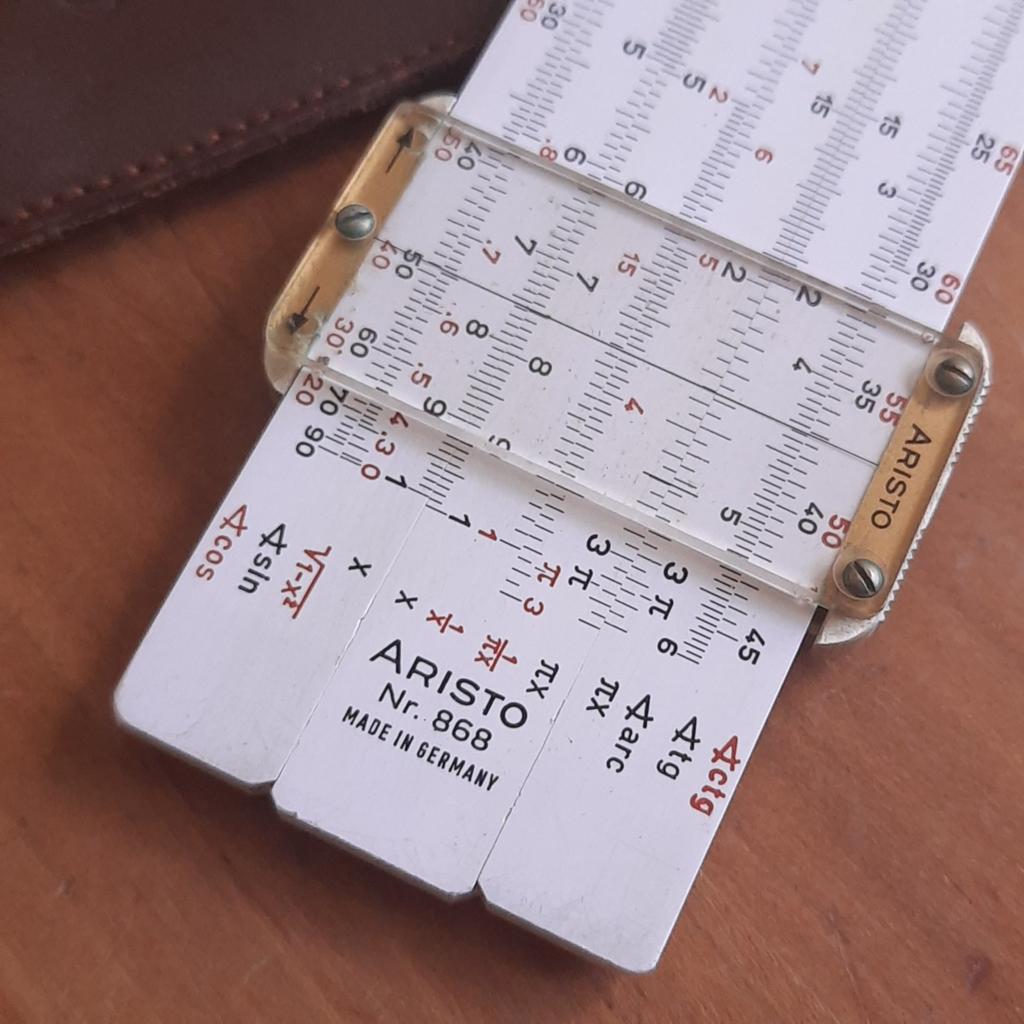 Vintage ARISTO nr. 868 Rekenlineaal in Etui, Ophalen of Verzenden