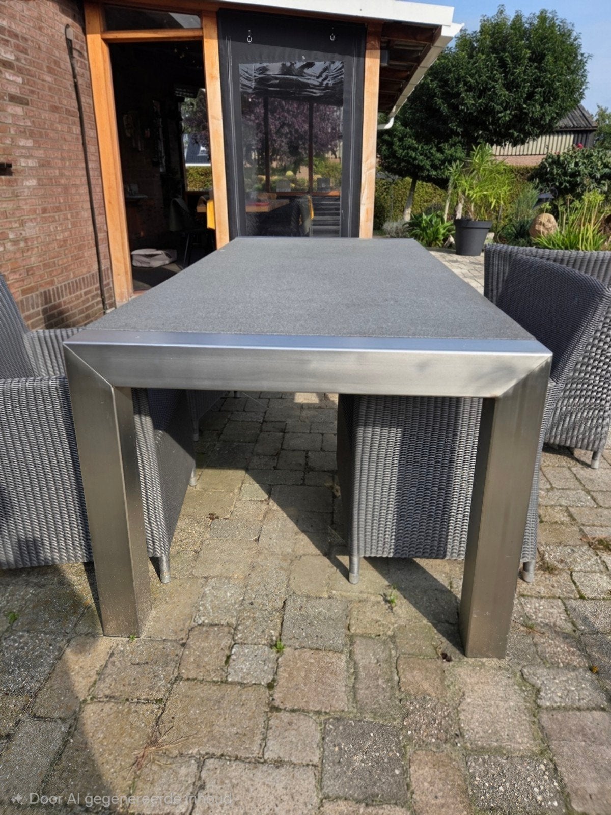 Luxe Beach7 Tuinset – RVS/Gebrand Graniet, Tuin en Terras, Ophalen, Rechthoekig, Rvs