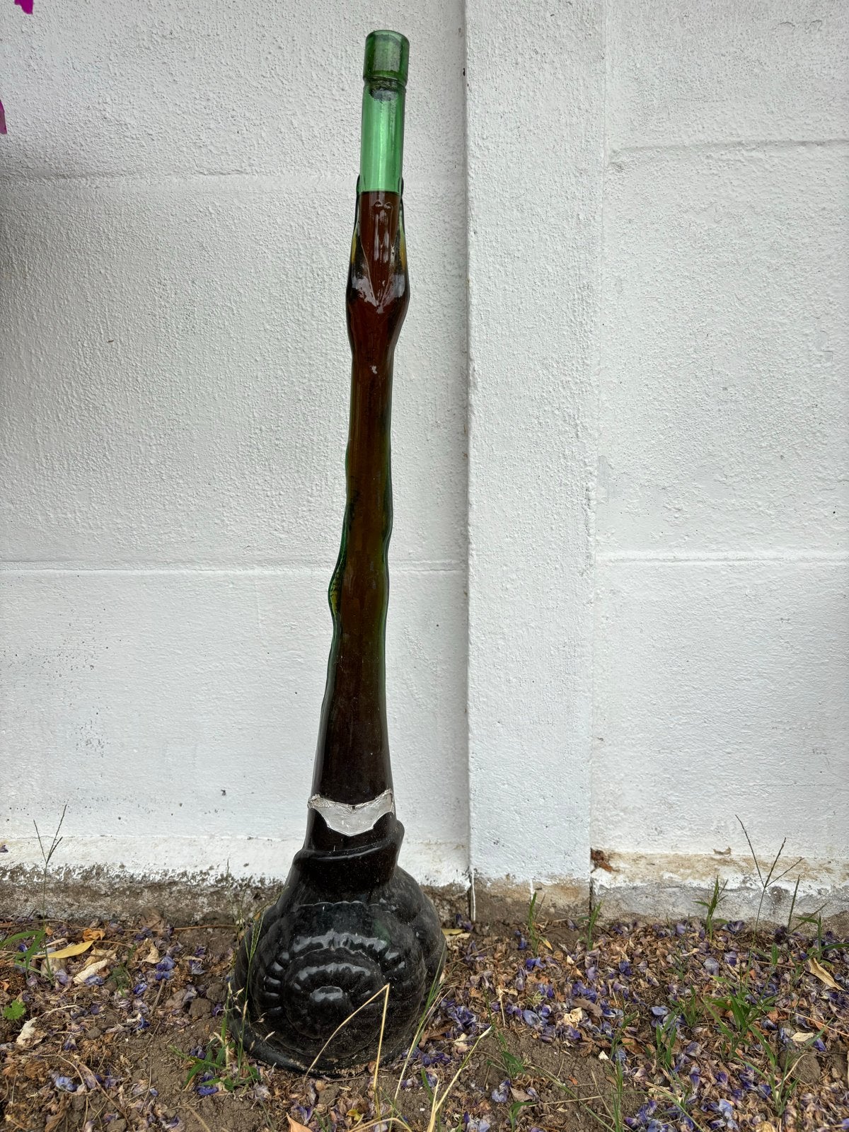 Unieke Groene Glazen wijnFles, Antiek en Kunst, Ophalen