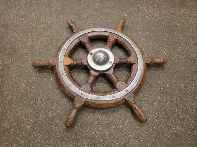 Stuurwiel hout met spaken 45 cm, Watersport en Boten, Niet ingevuld, Gebruikt, Niet ingevuld, Niet ingevuld