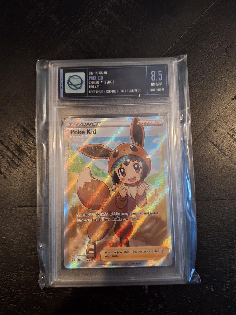 Pokémon Kaart: Poké Kid (Shining Fates) UGS 8.5 NM-Mint, Ophalen of Verzenden, Nieuw, Losse kaart