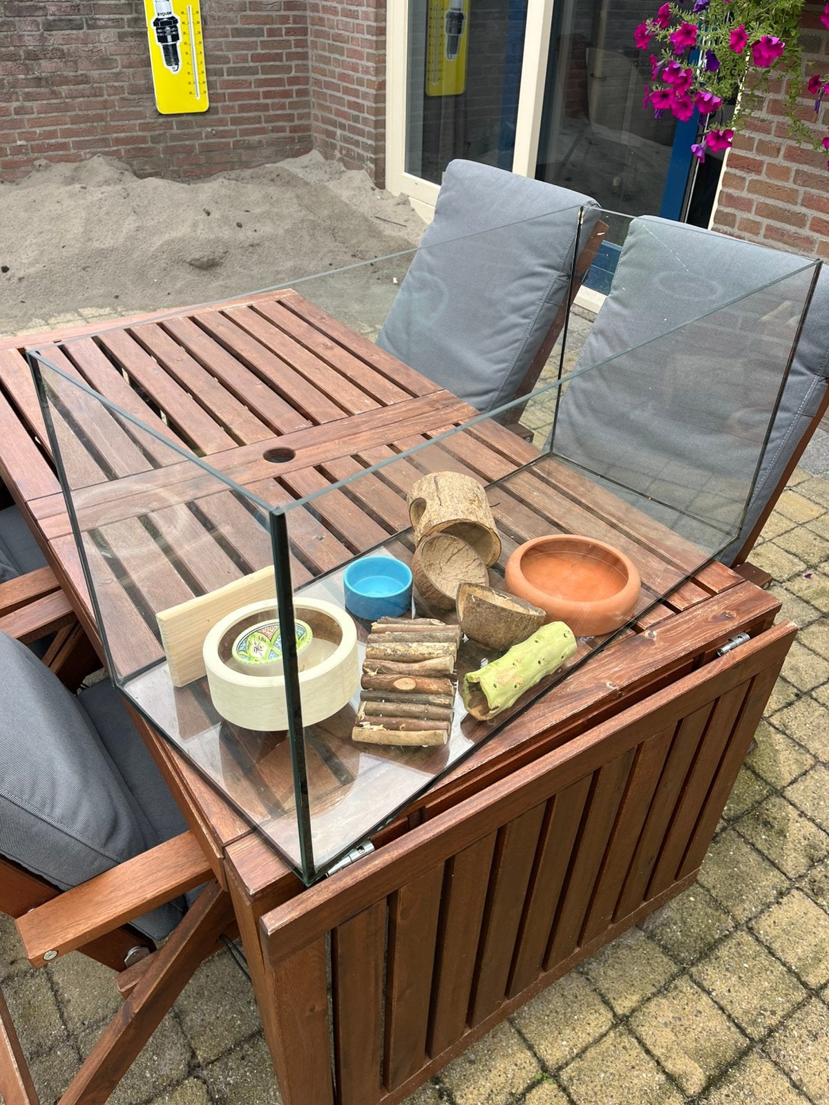 Hamskooi/aquarium met accessoires, Dieren en Toebehoren, Kooi, Zo goed als nieuw, Muis, 75 tot 110 cm