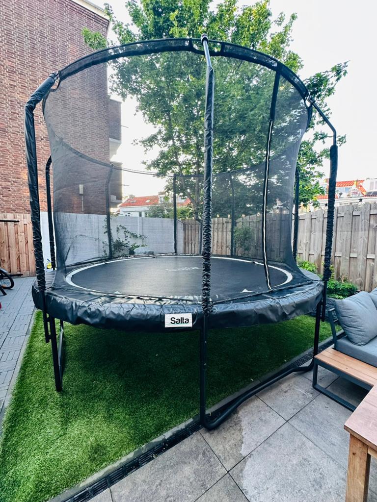 Salta black edition trampoline 366 ø, Kinderen en Baby's, Speelgoed | Buiten | Trampolines, Ophalen of Verzenden, Gebruikt