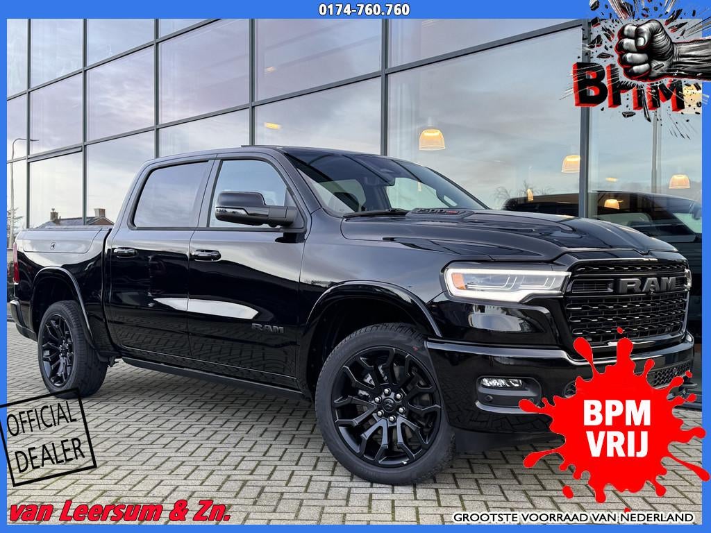 Dodge Ram 1500 Limited Night 540 PK | DE MEEST LUXUEUZE | Ma, Automaat, Zwart, Zwart, Leder