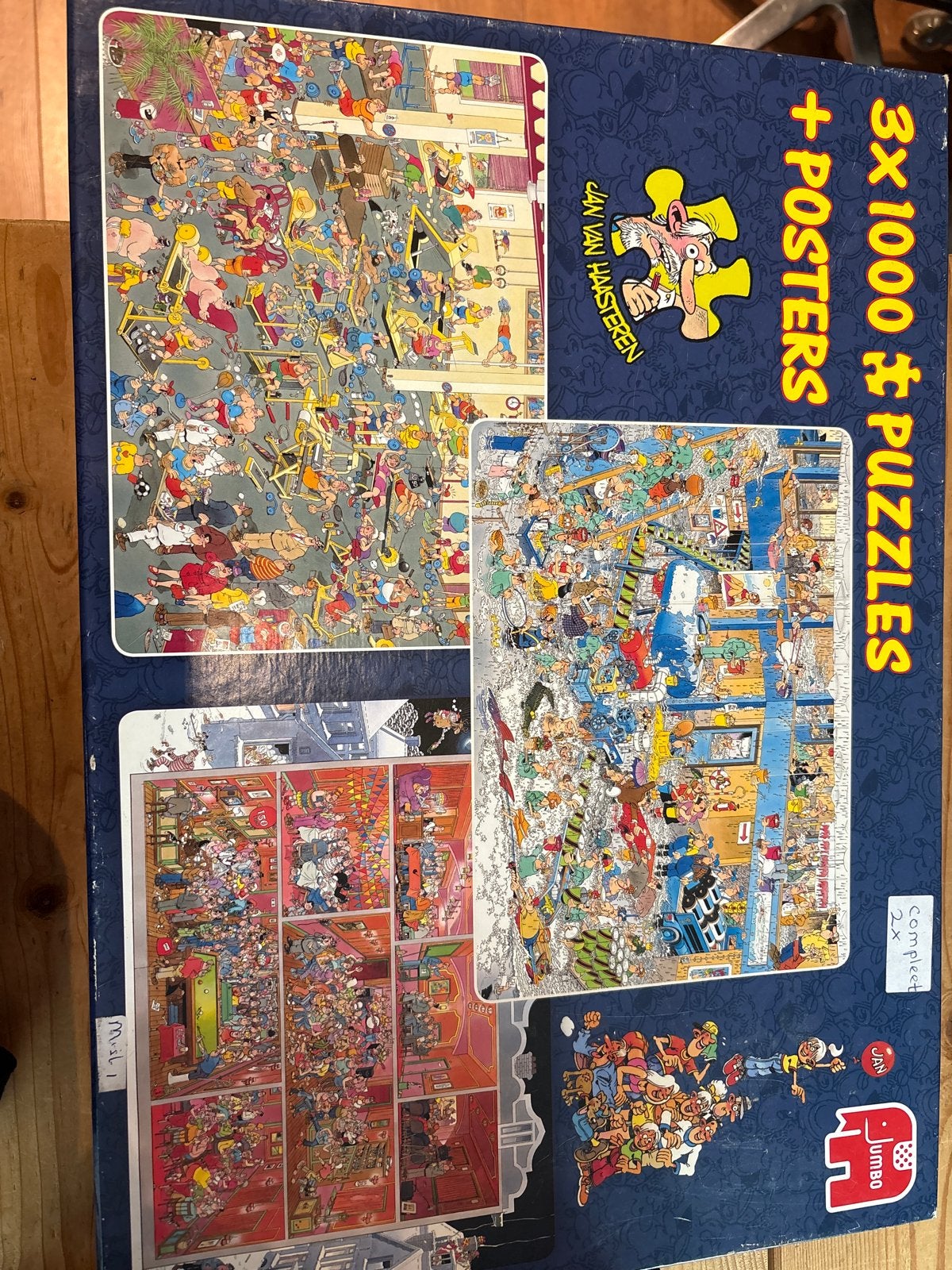 Jan van Haasteren 3x 1000 stukjes puzzels + posters, Ophalen, 500 t/m 1500 stukjes, Gebruikt, Legpuzzel