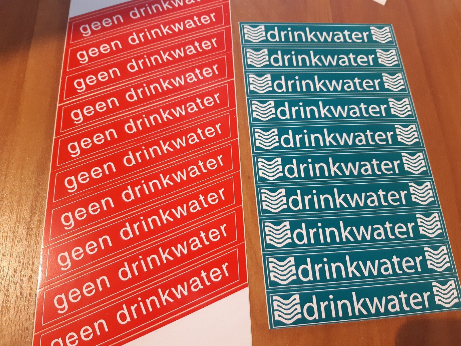 Diverse waarschuwingsstickers: drinkwater, brandpreventie, Ophalen of Verzenden, Nieuw, Bedrijf of Vereniging