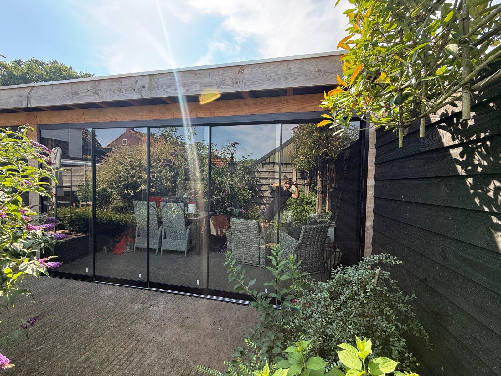 Glazen schuifwanden voor overkapping of tuinkamer, Ophalen of Verzenden, Nieuw, 3 ramen of meer