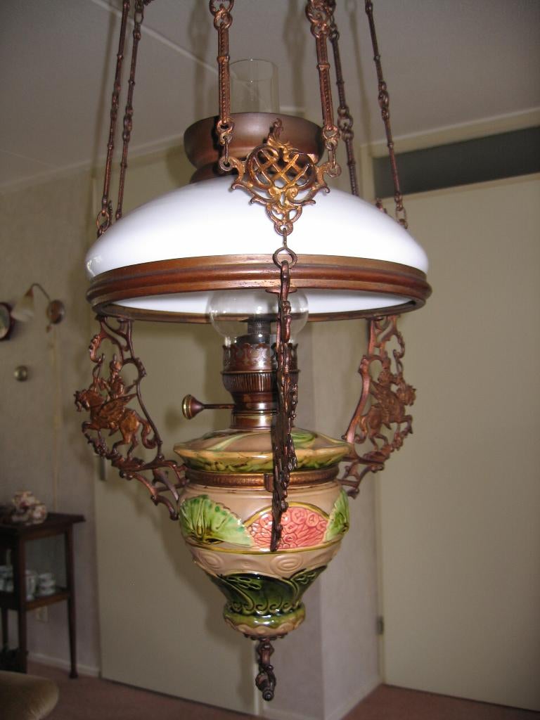 Antieke olielamp te koop, Antiek en Kunst, Antiek | Lampen, Ophalen