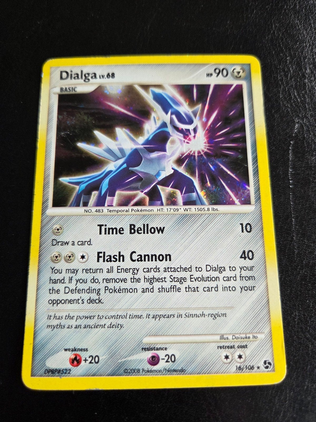 Dialga LV.68 Pokémon kaart (Foil), Ophalen of Verzenden, Gebruikt, Losse kaart, Foil
