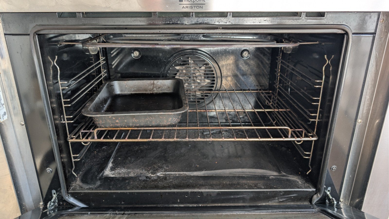 Hotpoint Ariston Fornuis met Gas Kookplaat en Oven, Ophalen, Gebruikt, Hete lucht, 60 cm of meer